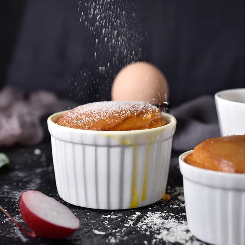 Small ceramic ramekins wholesale - porcelain souffle cups creme brulee dishes for restaurants bakeries from China supplier