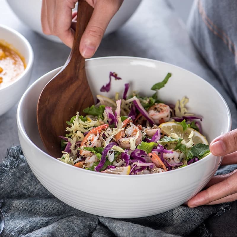 Large ceramic salad bowls wholesale supplier - porcelain mixing and serving bowls for commercial kitchen from China factory