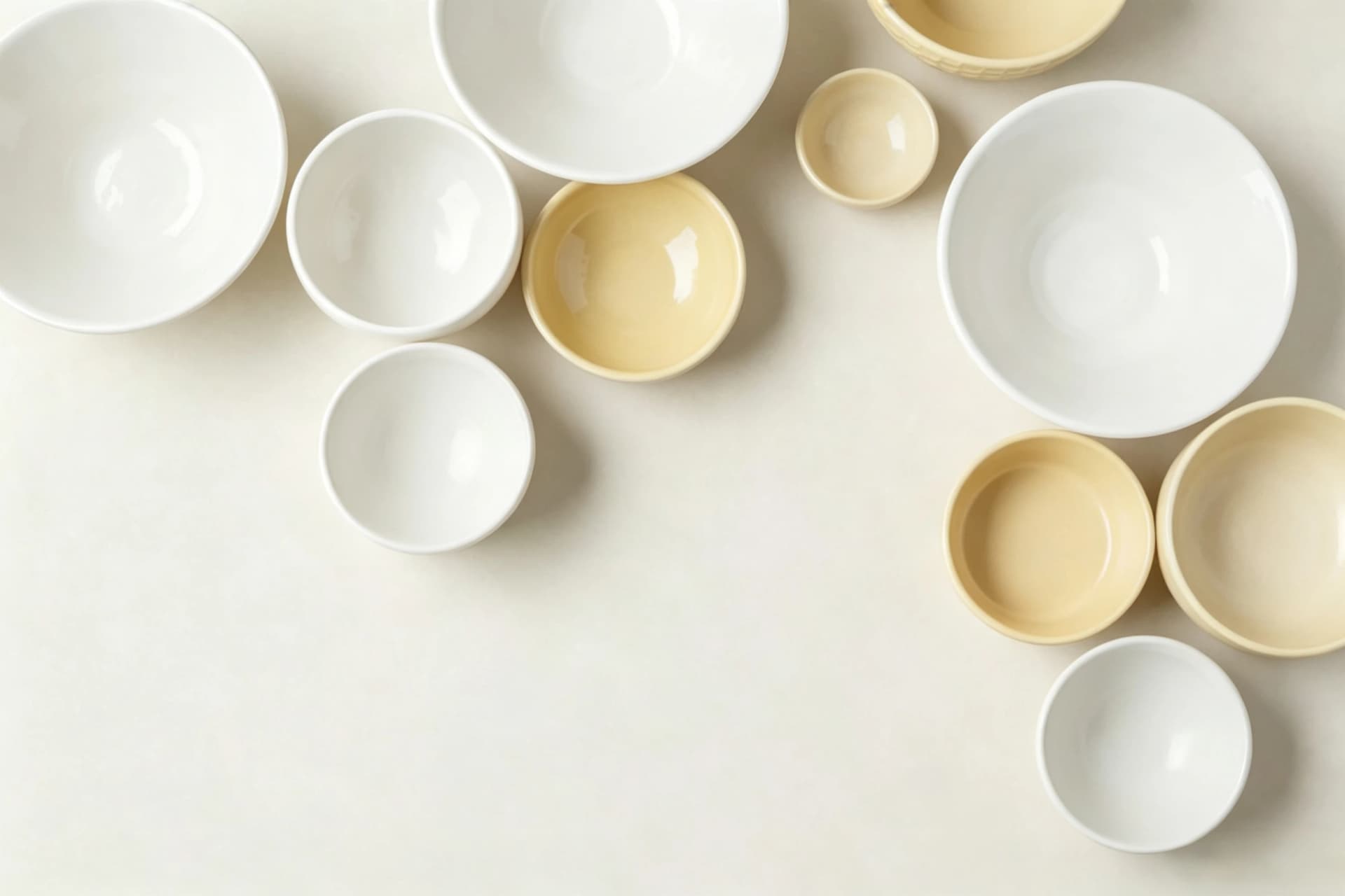 Beige ceramic tableware